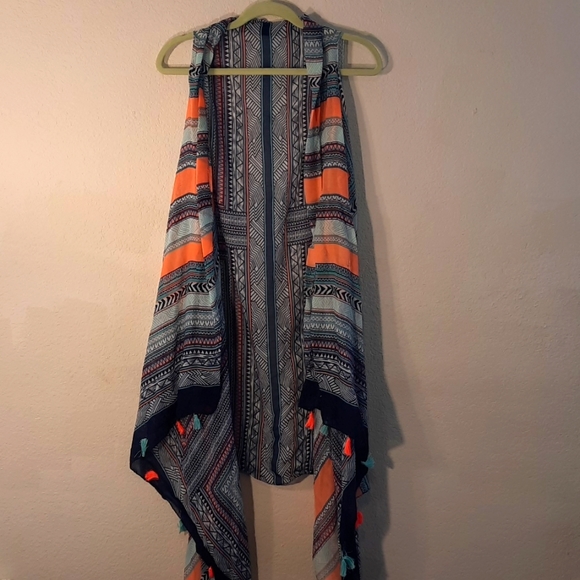 Boho Vest Swim Cover M L Tassels Long Cover - Picture 8 of 8